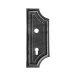 63.131.90.50 - Ozdobný zámkový štítok pre dvere a vráta, 272x125x2,5 mm, rozteč 90 mm, pravý