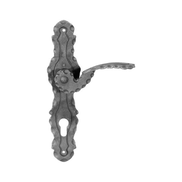 63.192.90 - Ozdobný štítek s klikou pro dveře a vrata, rozteč 90 mm, pravý