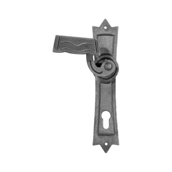 63.193.90 - Ozdobný štítek s klikou pro dveře a vrata, rozteč 90 mm, levý