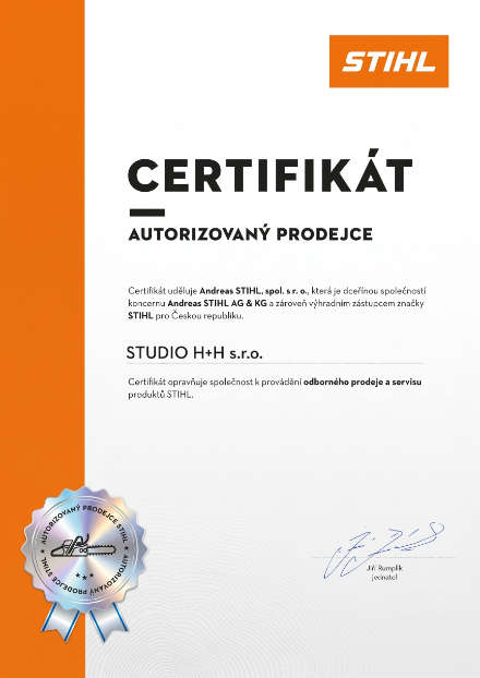 Náhľad: Certifikát - Autorizovaný predajca STIHL