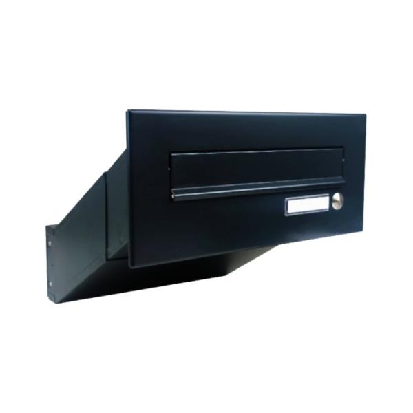DOLS D-041-Z RAL9005 - poštovní schránka k zazdění, se jmenovkou a zvonkovým tlačítkem, černá