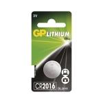 GP CR2016 – gombíková batéria, Li-Mn, 20 x 1,6 mm, 3 V, 90 mAh