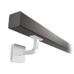 KP-43561_300 - nerezové zábradlie na stenu, nerezové madlo pr. 40x40 mm, čierne RAL9005, hranaté držiaky s krycou rozetou, dĺžka 300 cm