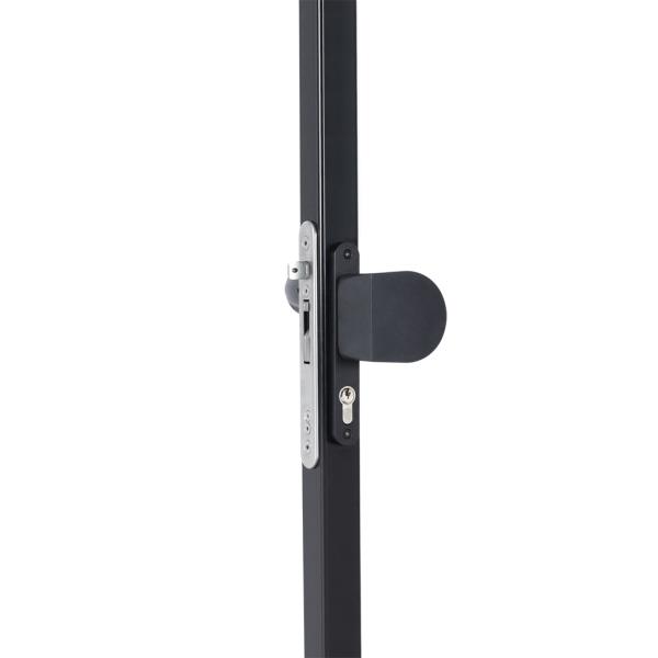 LOCINOX 3006HOLD-PAD – hliníková klika se štítem na křídlové branky, pevná/otočná