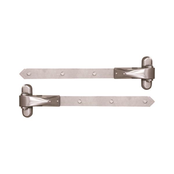 LOCINOX 4DW A2 400 - nerezové regulovatelné panty pro dřevěné křídlové brány a branky, délka 400 mm