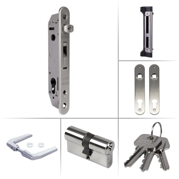 LOCINOX FORTYSET 40I JA - kompletní sada zamykání křídlové branky s profilem 40x40 mm