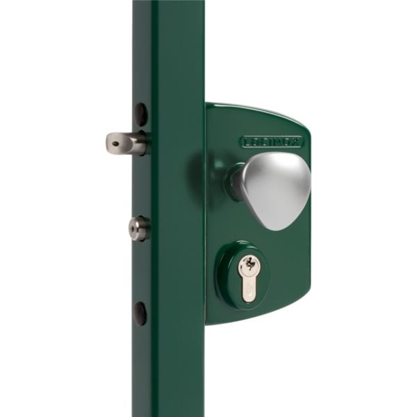 LOCINOX LIKQ 6005 - komplet zámkové krabice pro profil 30 až 50 mm, s funkcí otvírače, Fail Close, pro křídlové branky, zelený