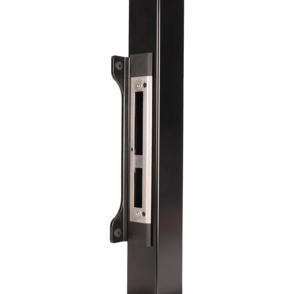 LOCINOX SFKU 40 9005 – dorazová lišta pro zadlabací zámky LOCINOX, pro profil 40 až 80 mm, pro křídlové branky, černá