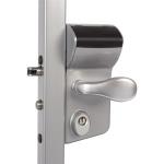 LOCINOX VINCI ZILV - komplet zámkovej krabice s kódovým zámkom, pre profil 60 až 80 mm, pre krídlové bránky, strieborný