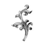 Ozdobný list pre kovaný plot, bránu, zábradlie a mreže 51.129, 240x140 x 2 mm, ľavý