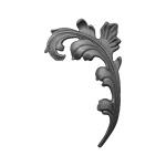 Ozdobný list pre kovaný plot, bránu, zábradlie a mreže 52.019, 250x150 x 4 mm, ľavý