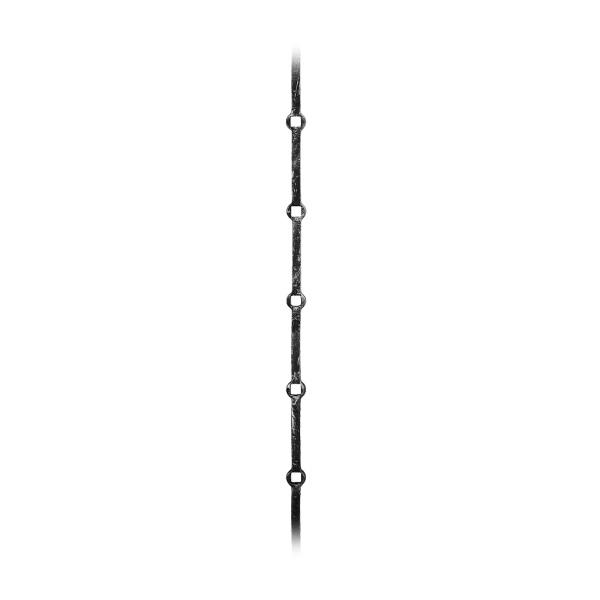 Probíjená tyč pro kované zábradlí, ploty a brány 33.000, pr.12x12 mm, rozteč 125 mm