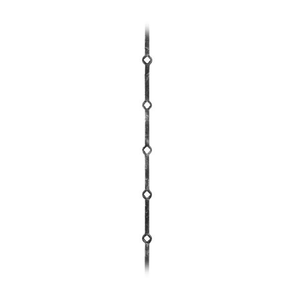 Probíjená tyč pro kované zábradlí, ploty a brány 33.013, pr.14x14 mm, rozteč 140 mm