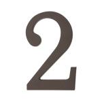 PSG 64.122 - plastová 3D číslica 2, číslo na dom, výška 180 mm, hnedá