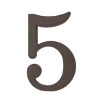 PSG 64.125 - plastová 3D číslica 5, číslo na dom, výška 180 mm, hnedá
