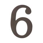 PSG 64.126 - plastová 3D číslica 6, číslo na dom, výška 180 mm, hnedá