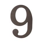 PSG 64.129 - plastová 3D číslica 9, číslo na dom, výška 180 mm, hnedá