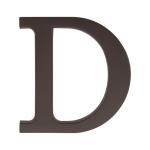 PSG 64.12D - plastové 3D písmeno D, číslo na dom, výška 90 mm, hnedé