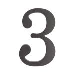 PSG 64.133 - plastová 3D číslica 3, číslo na dom, výška 180 mm, čierna