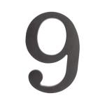 PSG 64.139 - plastová 3D číslica 9, číslo na dom, výška 180 mm, čierna