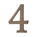 PSG 64.144 - hliníková 3D číslica 4, číslo na dom, výška 190 mm, hnedá