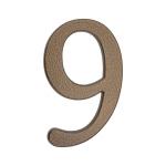 PSG 64.149 - hliníková 3D číslica 9, číslo na dom, výška 190 mm, hnedá