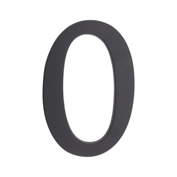 PSG 64.150 - hliníková 3D číslice 0, číslo na dům, výška 190 mm, černá