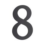 PSG 64.158 - hliníková 3D číslica 8, číslo na dom, výška 190 mm, čierna