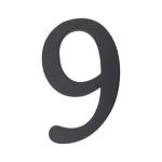 PSG 64.159 - hliníková 3D číslica 9, číslo na dom, výška 190 mm, čierna