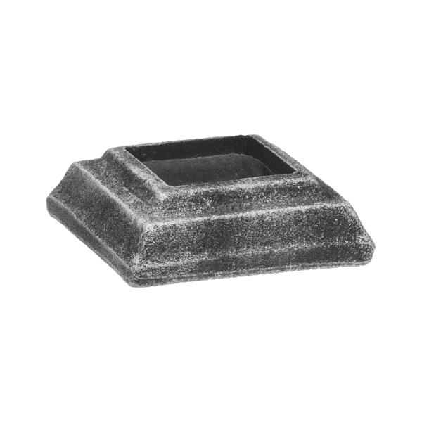 Rozeta pro kovaný plot, bránu, zábradlí a mříže 44.123, 60x60 x 20 mm, otvor 30,5 x 30,5  mm