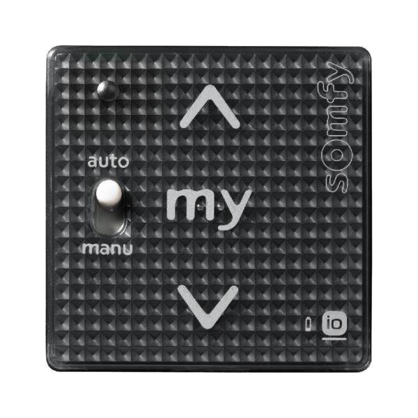 Somfy Smoove A/M Black Shine io – nástěnný jednokanálový dotykový ovladač s A/M přepínačem, bez rámečku