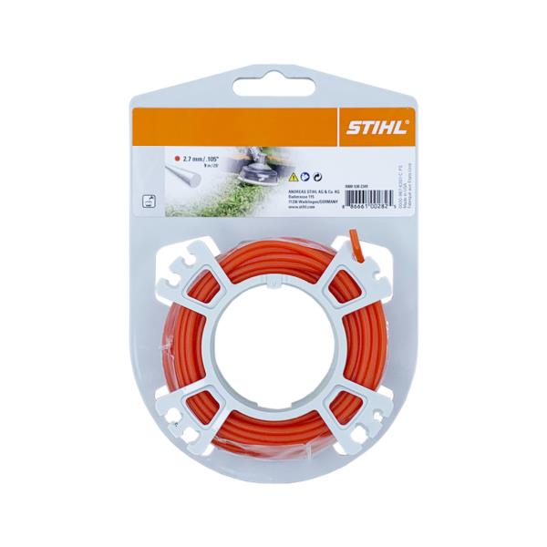 STIHL 0000 930 2341 – struna do křovinořezu, kulatá, červená, pr. 2,7 mm, 9 m