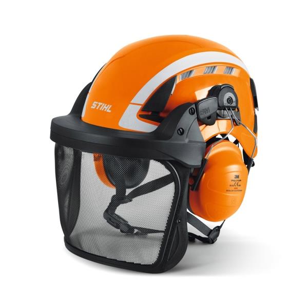 STIHL ADVANCE X-CLIMB – pracovní helma se štítem a ochranou sluchu SNR 28, nylonová mřížka