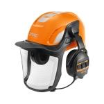 STIHL ADVANCE X-VENT PROCOM – pracovná helma so štítom a elektronickou ochranou sluchu SNR 31, mriežka z pružinovej ocele