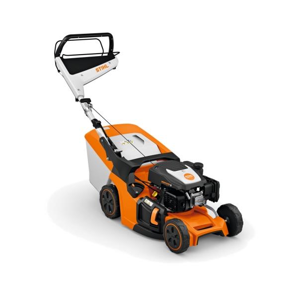 STIHL RM 443.3 T – benzinová sekačka s pojezdem 2,1 kW, 139 cm3, záběr 41 cm, koš 52 l