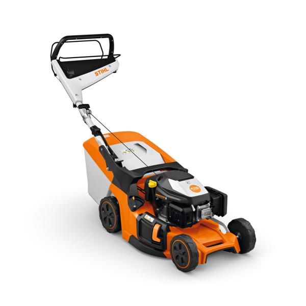 STIHL RM 448.3 V – benzinová sekačka s pojezdem 2,6 kW, 166 cm3, záběr 46 cm, koš 52 l
