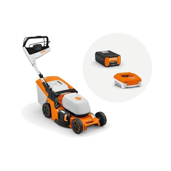 STIHL RMA 448.3 PV – AKU sekačka s pojezdem 1,45 kW, záběr 46 cm, koš 52 l + akumulátor AP 300.0 S + nabíječka AL 301