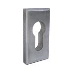 Zámkový štítok na dvere - krytka vložky FM-2305010, 60x30 x 10 mm, oceľ bez úpravy