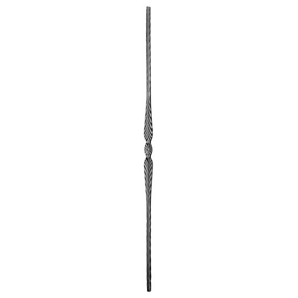 Zdobená tyč pro kované ploty, brány a zábradlí 22.004, 900 mm, pr.12x12 mm
